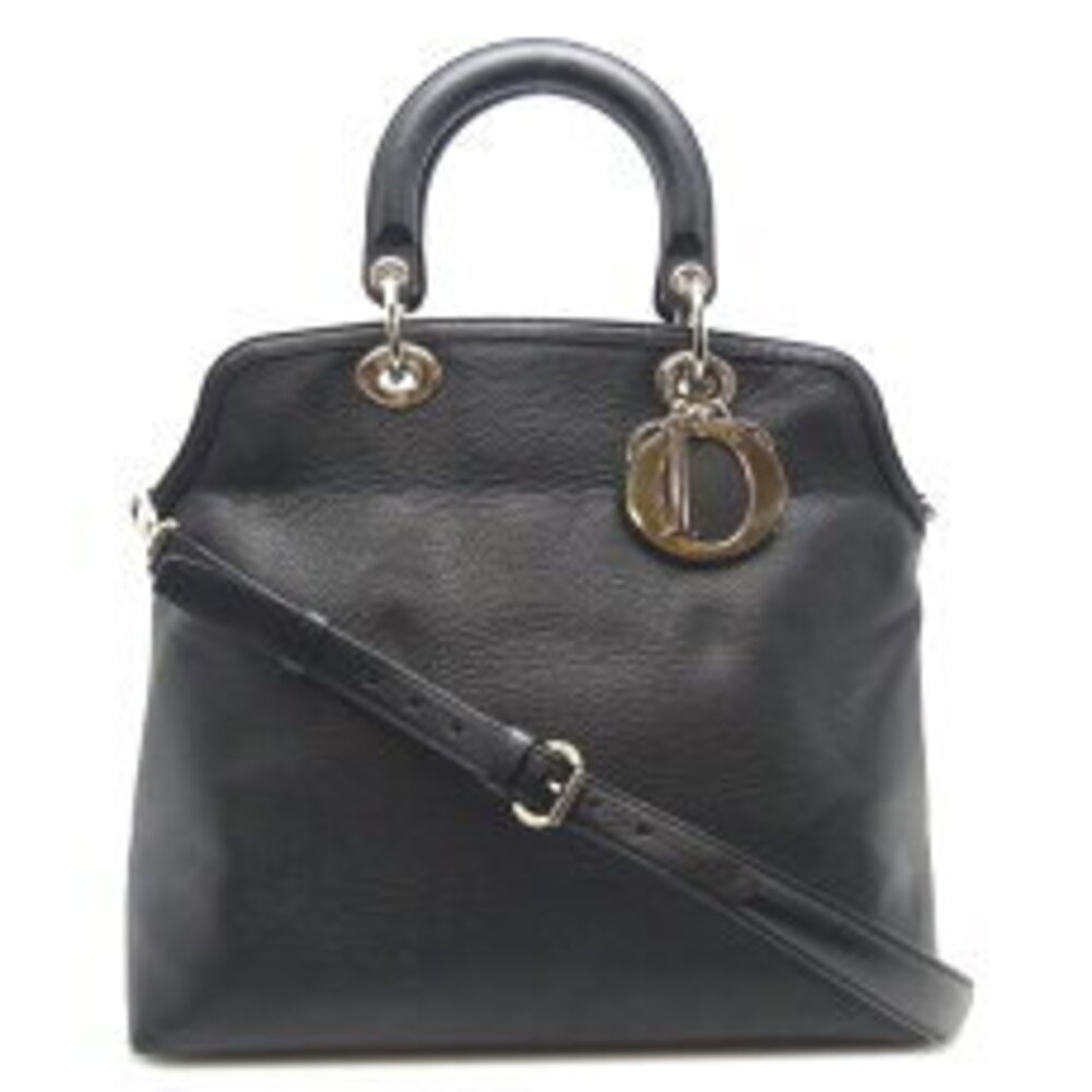 Dior Granville Handbag Black Leather